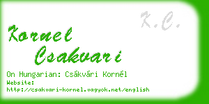 kornel csakvari business card