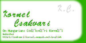 kornel csakvari business card